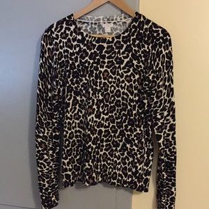 J. Crew Factory leopard print cotton sweater